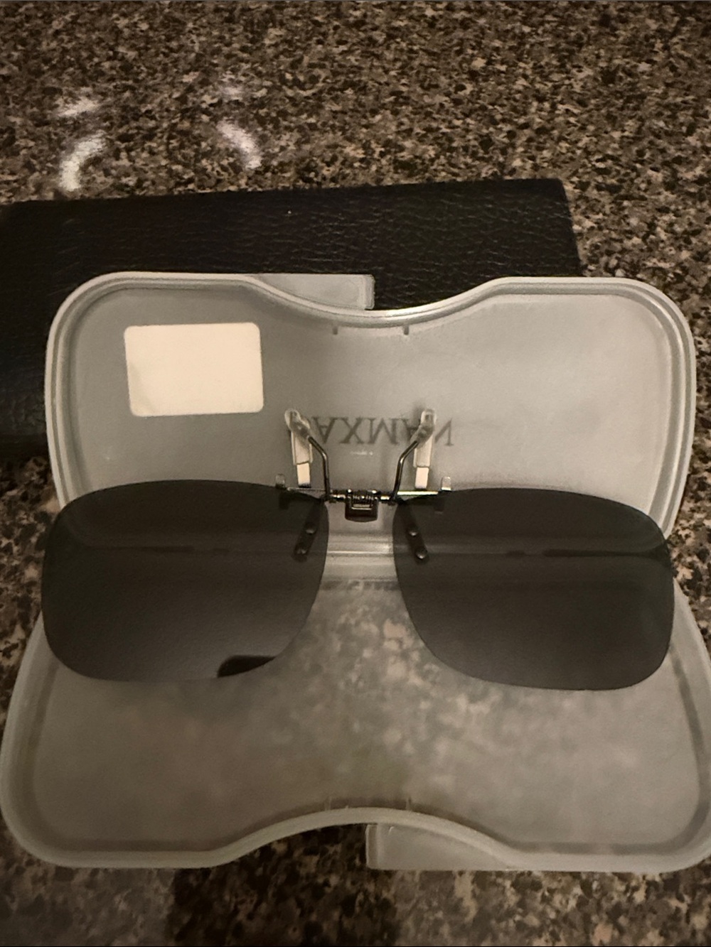 Rimless Clip-On Sunglasses - Gray Lenses